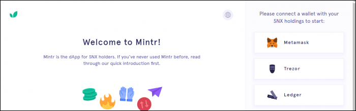 Connect your wallet at Mintr