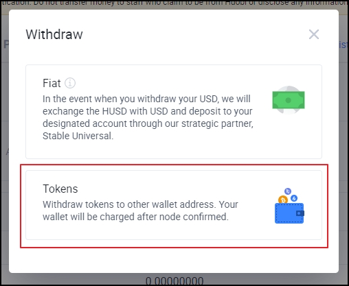 Choose your type of currency to withdraw