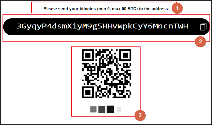Deposit your Bitcoins to MixTum's address