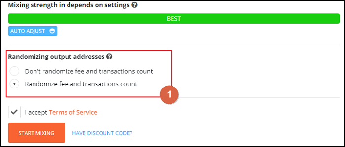 Randomize the transactions at BitMix