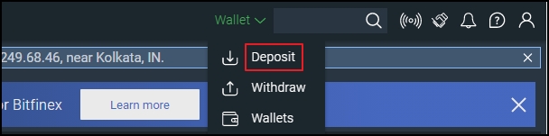 Bitfinex Deposit Section