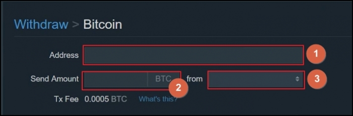 Withdrawal currency selection at Bitfinex