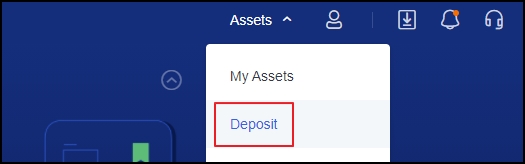 Deposit button at OKEx