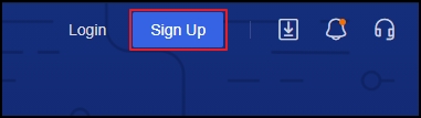 Sign up button