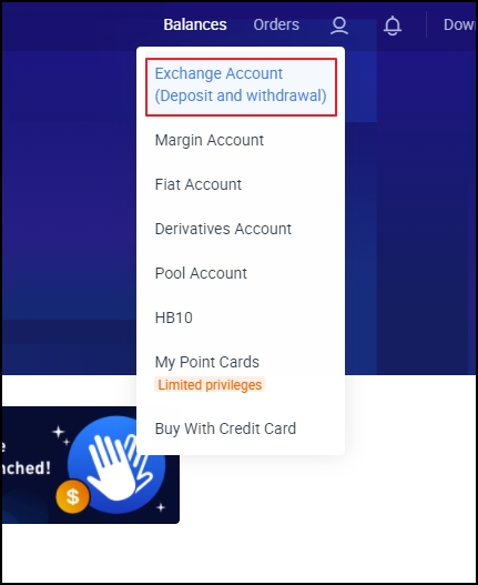 The Account exchanges dashboard