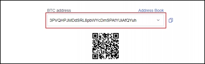 Bitcoin Deposit address of OKEx