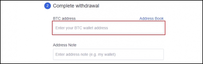 Bitcoin withdrawal address at OKEx