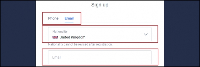 Register with email