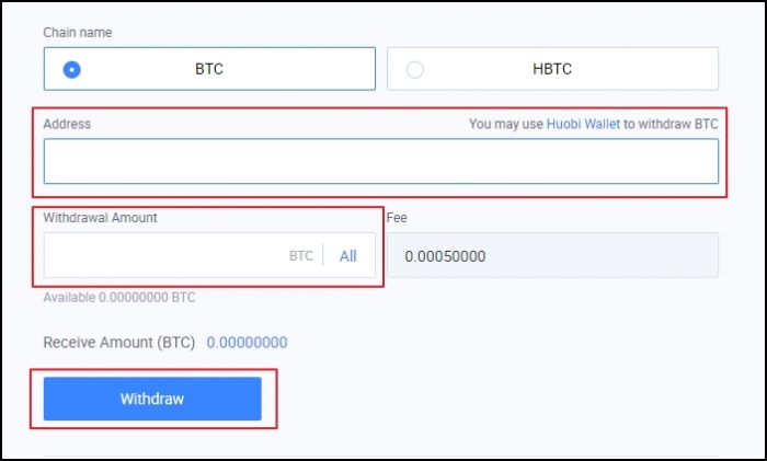 Withdrawal confirmation