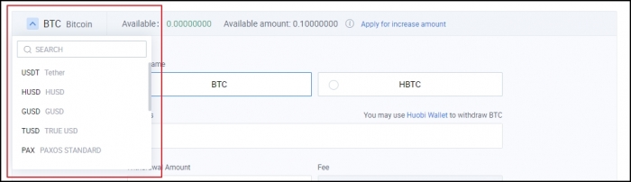 Choose your altcoin of choice for withdrawal